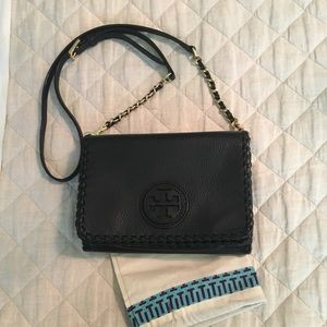 Tory Burch Marion Black Leather Crossbody Bag